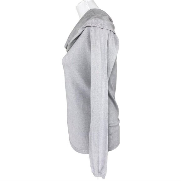 Adrienne Vittadini Women’s NWT Gray Cowl Neck Designer Knit Sweater Medium/C34 - Picture 3 of 6